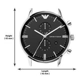  Shop Authentic Emporio Armani Gianni Chronograph Black Dial Black Leather Strap Watch For Men - AR0397 - Luxxuri