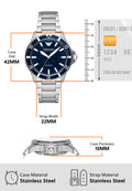  Shop Authentic Emporio Armani Meccanico Automatic Blue Dial Silver Steel Strap Watch For Men - AR60059 - Luxxuri