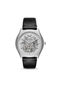  Shop Authentic Emporio Armani Meccanico White Skeleton Dial Black Leather Strap Watch For Men - AR60003 - Luxxuri