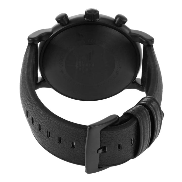  Shop Authentic Emporio Armani Luigi Analog Blue Dial Black Leather Strap Watch For Men - AR11351 - Luxxuri