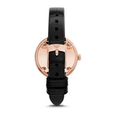  Shop Authentic Emporio Armani Rosa Quartz Mother Of Pearl White Dial Black Leather Strap Watch For Women - AR11356 - Luxxuri