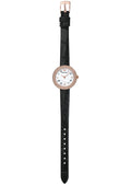 Emporio Armani Rosa Quartz Mother Of Pearl White Dial Black Leather Strap Watch For Women - AR11356