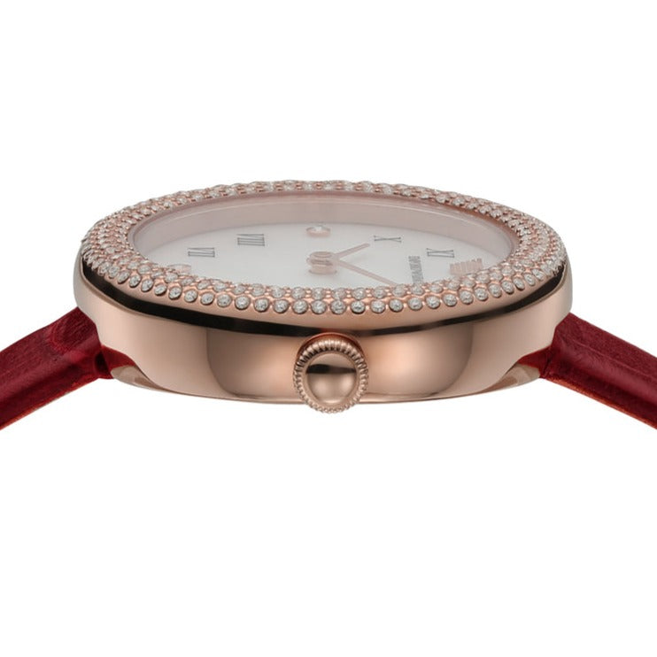  Shop Authentic Emporio Armani Rosa Two Hand White Dial Red Leather Strap Watch For Women - AR11357 - Luxxuri