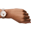  Shop Authentic Emporio Armani Gianni T-Bar Analog White Dial Two Tone Steel Strap Watch For Women - AR60019 - Luxxuri