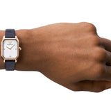  Shop Authentic Emporio Armani Gianni T Bar Quartz Mother of Pearl Dial Blue Leather Strap Watch For Women - AR11466 - Luxxuri