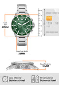  Shop Authentic Emporio Armani Diver Chronograph Green Dial Silver Steel Strap Watch For Men - AR11500 - Luxxuri