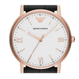  Shop Authentic Emporio Armani Kappa Quartz White Dial Black Leather Strap Watch For Men - AR80015 - Luxxuri