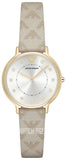  Shop Authentic Emporio Armani Kappa Quartz Silver Dial Beige Leather Strap Watch For Women - AR11042 - Luxxuri