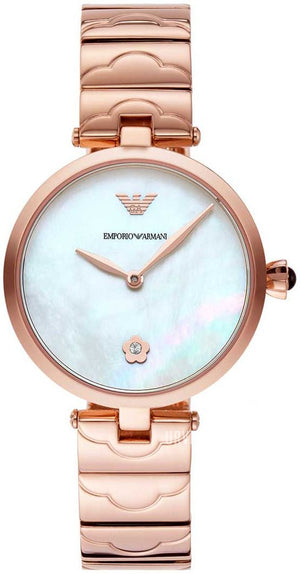  Shop Authentic Emporio Armani Arianna White Mother of Pearl Dial Rose Gold Steel Strap Watch For Women - AR11236 - Luxxuri