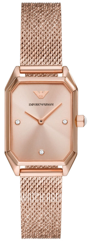 Shop Authentic Emporio Armani Joy Quartz Rose Gold Dial Rose Gold Mesh Bracelet Watch For Women - AR11347 - Luxxuri