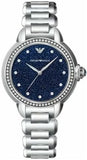  Shop Authentic Emporio Armani Mia Three Hand Crystals Blue Dial Silver Steel Strap Watch For Women - AR11630 - Luxxuri