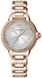  Shop Authentic Emporio Armani Mia Three Hand Crystals Silver Dial Rose Gold Steel Strap Watch For Women - AR11633 - Luxxuri