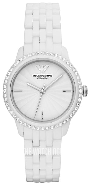  Shop Authentic Emporio Armani Ceramic White Dial White Ceramic Bracelet Watch For Women - AR1477 - Luxxuri