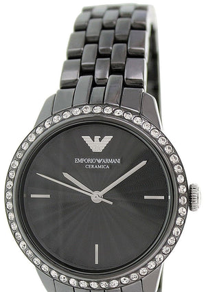  Shop Authentic Emporio Armani Crystal Ceramica Black Dial Black Steel Strap Watch For Women - AR1478 - Luxxuri