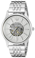 Shop Authentic Emporio Armani Meccanico Skeleton Silver Dial Silver Steel Strap Watch For Men - AR1945 - Luxxuri