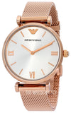  Shop Authentic Emporio Armani Gianni T Bar Silver Dial Rose Gold Mesh Bracelet Watch For Women - AR1956 - Luxxuri