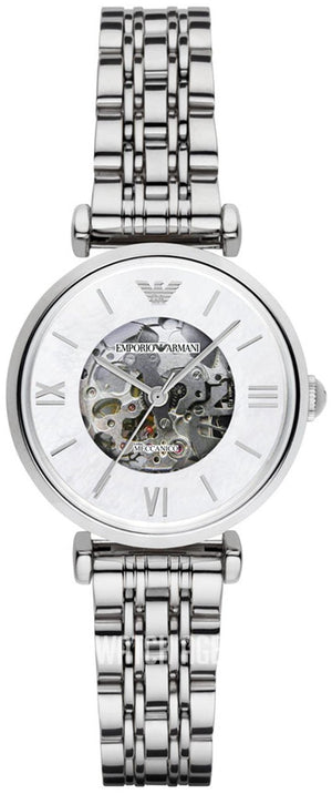  Shop Authentic Emporio Armani Meccanico Mother of Pearl Dial Silver Steel Strap Watch For Women - AR1991 - Luxxuri
