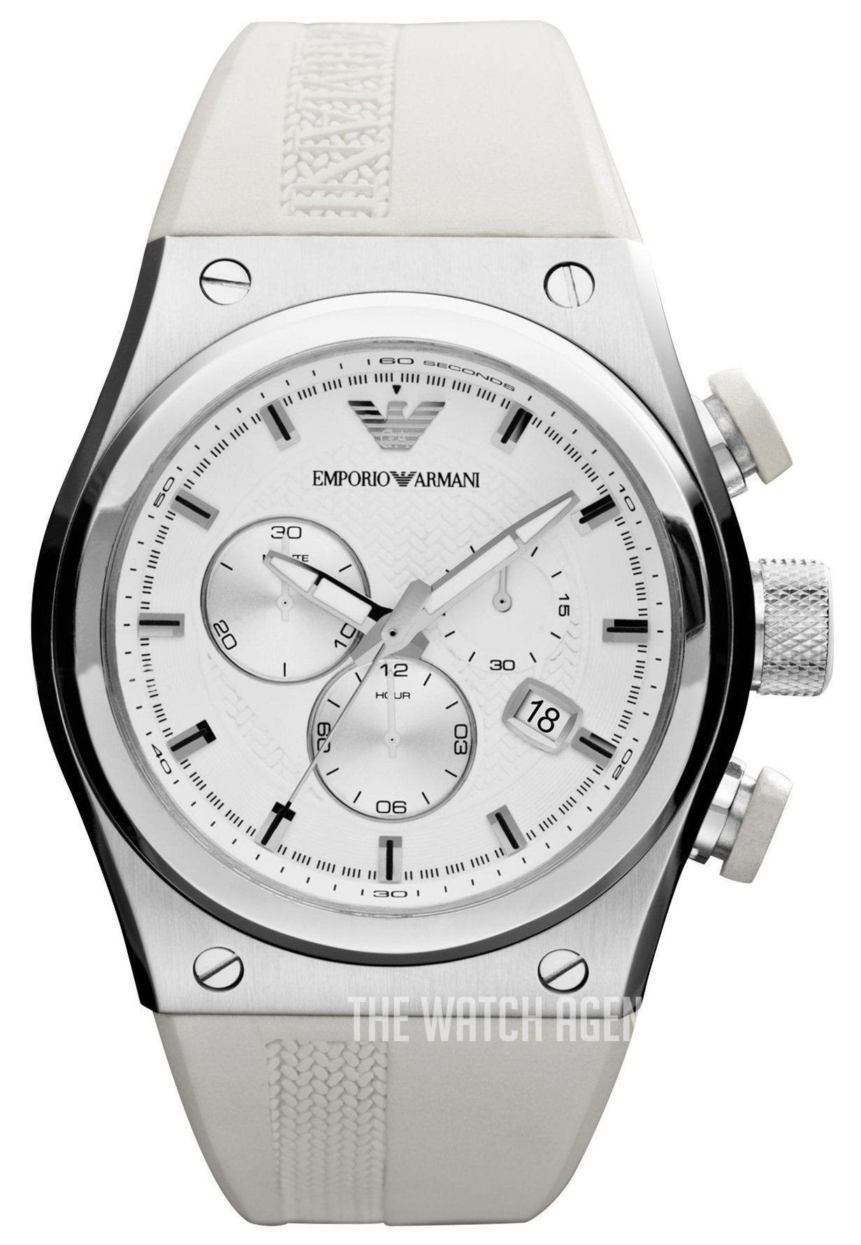  Shop Authentic Emporio Armani Sportivo Analog Quartz White Dial White Rubber Strap Watch For Men - AR6103 - Luxxuri