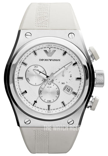  Shop Authentic Emporio Armani Sportivo Analog Quartz White Dial White Rubber Strap Watch For Men - AR6103 - Luxxuri