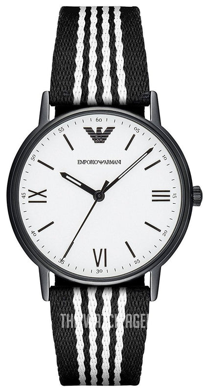  Shop Authentic Emporio Armani Kappa Analog White Dial Two Tone Nylon Strap Watch For Men - AR80004 - Luxxuri