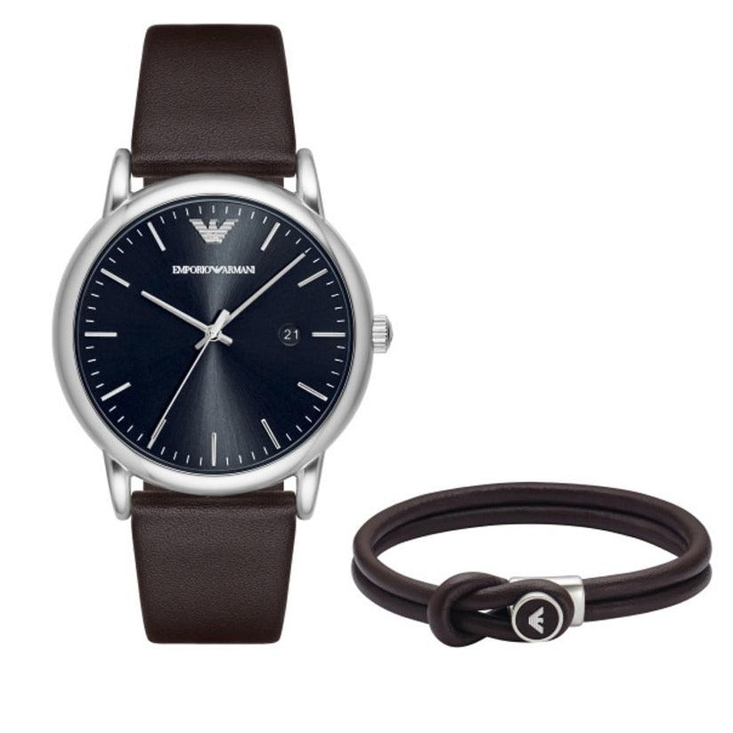  Shop Authentic Emporio Armani Kappa Quartz Black Dial Brown Leather Strap Watch For Men - AR80008 - Luxxuri