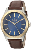  Shop Authentic Armani Exchange Nico Quartz Blue Dial Brown Leather Strap Watch For Men - AX2334 - Luxxuri