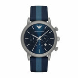  Shop Authentic Emporio Armani Luigi Chronograph Quartz Blue Dial Blue Nylon Strap Watch For Men - AR1949 - Luxxuri