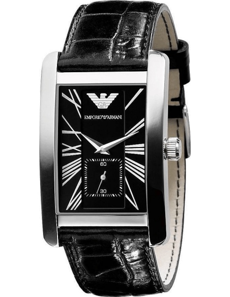  Shop Authentic Emporio Armani Black Dial Black Leather Strap Watch For Men - AR0143 - Luxxuri