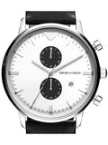  Shop Authentic Emporio Armani Gianni White Dial Black Leather Strap Watch For Men - AR0385 - Luxxuri