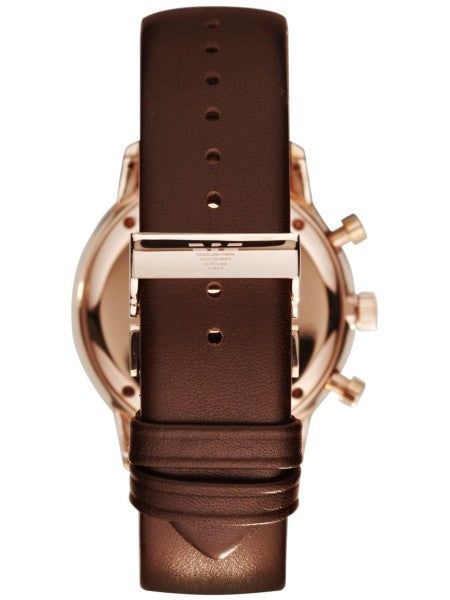  Shop Authentic Emporio Armani Classic Chronograph Brown Dial Brown Leather Strap Watch For Men - AR0387 - Luxxuri