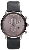  Shop Authentic Emporio Armani Classic Grey Dial Grey Leather Strap Watch For Men - AR0388 - Luxxuri
