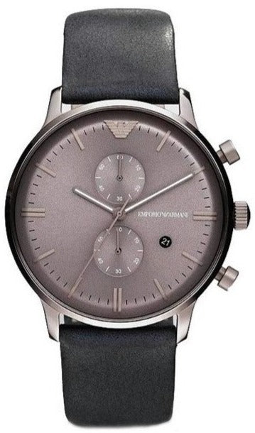  Shop Authentic Emporio Armani Classic Grey Dial Grey Leather Strap Watch For Men - AR0388 - Luxxuri