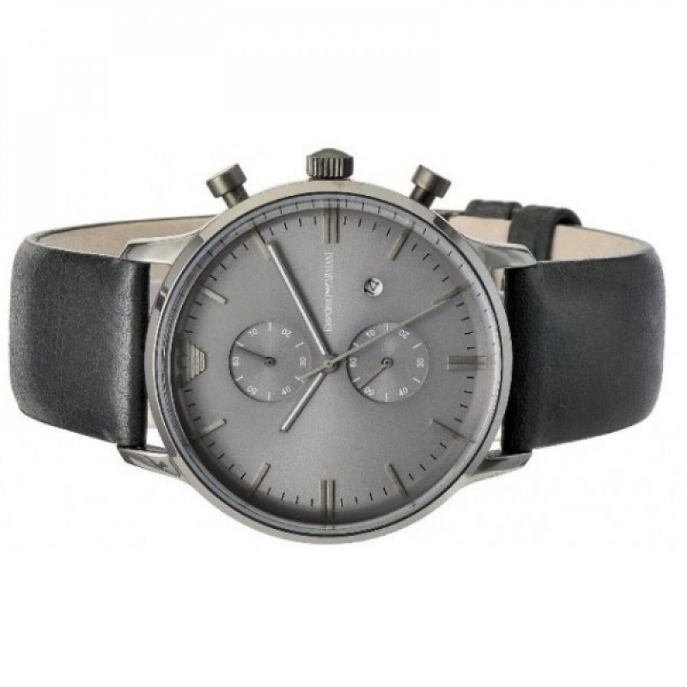 Shop Authentic Emporio Armani Classic Grey Dial Grey Leather Strap Watch For Men - AR0388 - Luxxuri