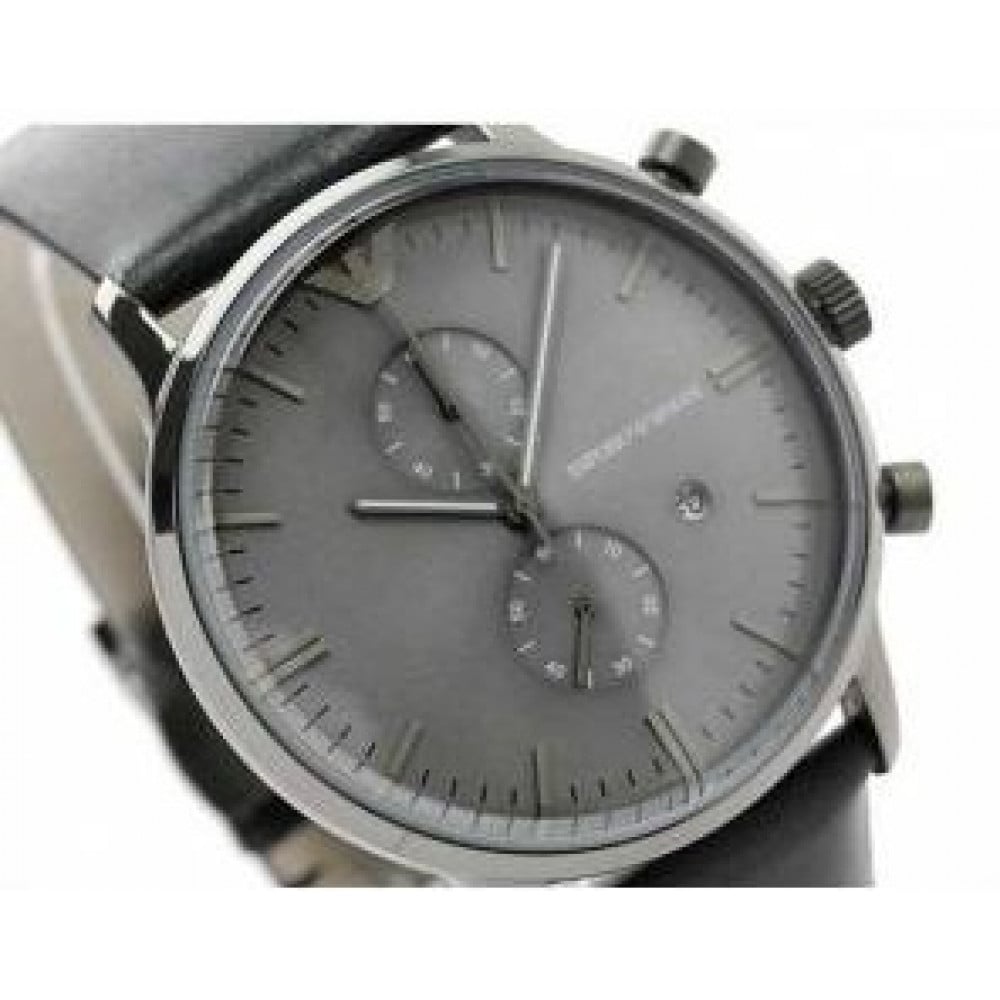  Shop Authentic Emporio Armani Classic Grey Dial Grey Leather Strap Watch For Men - AR0388 - Luxxuri