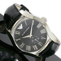  Shop Authentic Emporio Armani Valente Black Dial Black Leather Strap Watch For Men - AR0643 - Luxxuri