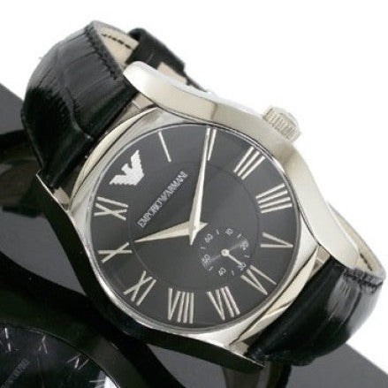  Shop Authentic Emporio Armani Valente Black Dial Black Leather Strap Watch For Men - AR0643 - Luxxuri