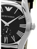  Shop Authentic Emporio Armani Valente Black Dial Black Leather Strap Watch For Men - AR0643 - Luxxuri