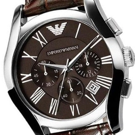  Shop Authentic Emporio Armani Valente Chronograph Brown Dial Brown Leather Strap Watch For Men - AR0671 - Luxxuri