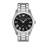  Shop Authentic Emporio Armani Valente Black Dial Silver Steel Strap Watch For Men - AR0680 - Luxxuri