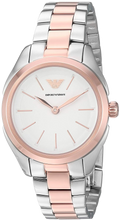 Emporio Armani Analog White Dial Two Tone Steel Strap Watch For Women - AR11029