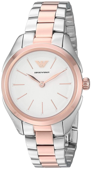  Shop Authentic Emporio Armani Analog White Dial Two Tone Steel Strap Watch For Women - AR11029 - Luxxuri