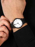  Shop Authentic Emporio Armani Luigi White Dial Black Mesh Bracelet Watch For Men - AR11046 - Luxxuri