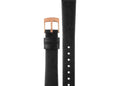 Emporio Armani Gianni T Bar Black Mother of Pearl Dial Black Leather Strap Watch For Women - AR11060