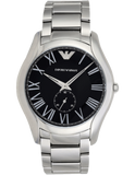  Shop Authentic Emporio Armani Valente Quartz Black Dial Silver Steel Strap Watch For Men - AR11086 - Luxxuri