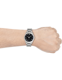  Shop Authentic Emporio Armani Valente Quartz Black Dial Silver Steel Strap Watch For Men - AR11086 - Luxxuri