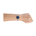Emporio Armani Gianni T Bar Crystal Blue Dial Two Tone Steel Strap Watch For Women - AR11092