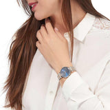  Shop Authentic Emporio Armani Gianni T Bar Crystal Blue Dial Two Tone Steel Strap Watch For Women - AR11092 - Luxxuri