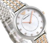  Shop Authentic Emporio Armani Mother of Pearl Dial Two Tone Stainless Steel Watch For Women - AR11094 - Luxxuri