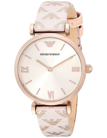  Shop Authentic Emporio Armani Gianni T Bar Analog Silver Dial Beige Leather Strap Watch For Women - AR11127 - Luxxuri
