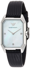  Shop Authentic Emporio Armani Gioia Analog Mother of Pearl Dial Black Leather Strap Watch For Women - AR11148 - Luxxuri